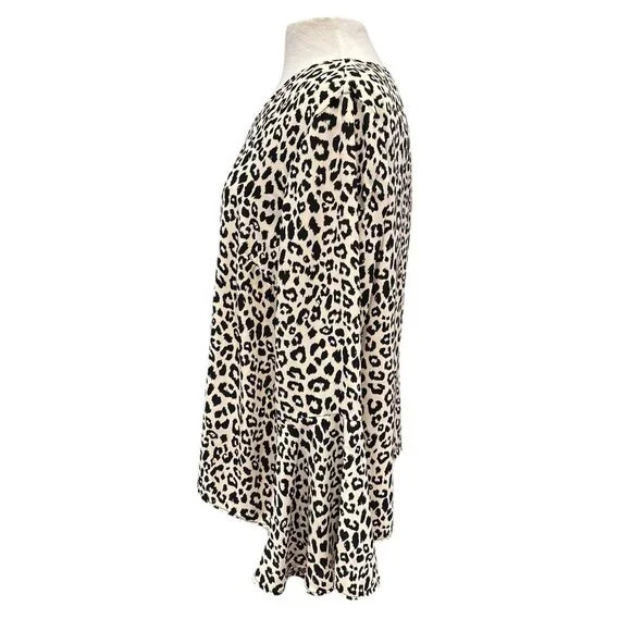 Krazy Kat Womens Leopard Print V-Neck Blouse With Flared Sleeves Lightweight & F - Picture 2 of 8